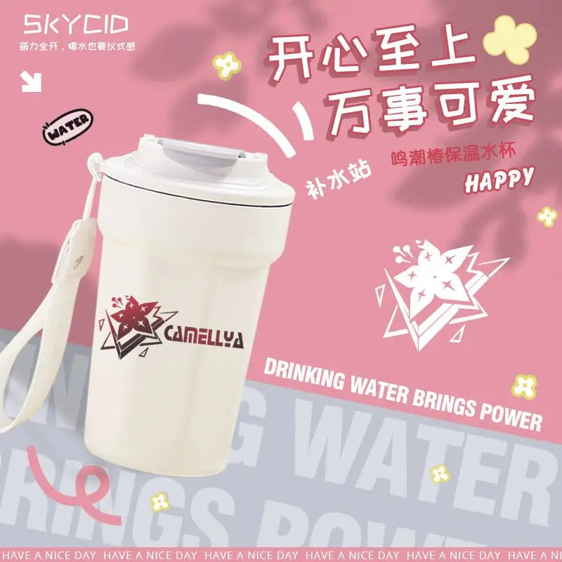 

2025 аниме игра Wuthering Waves в наличии Cos Camellya повседневная легкая 420 мл изолированная чашка для воды из нержавеющей стали Prezzie