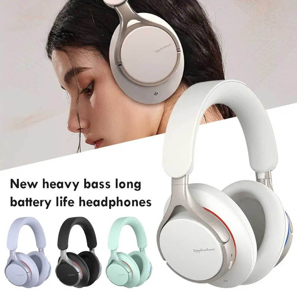 

New Heavy Bass Long Range Head Mounted Wireless Bluetooth Headphones ANC Noise Cancelling Call Game Earphone Wireless Bluetooth