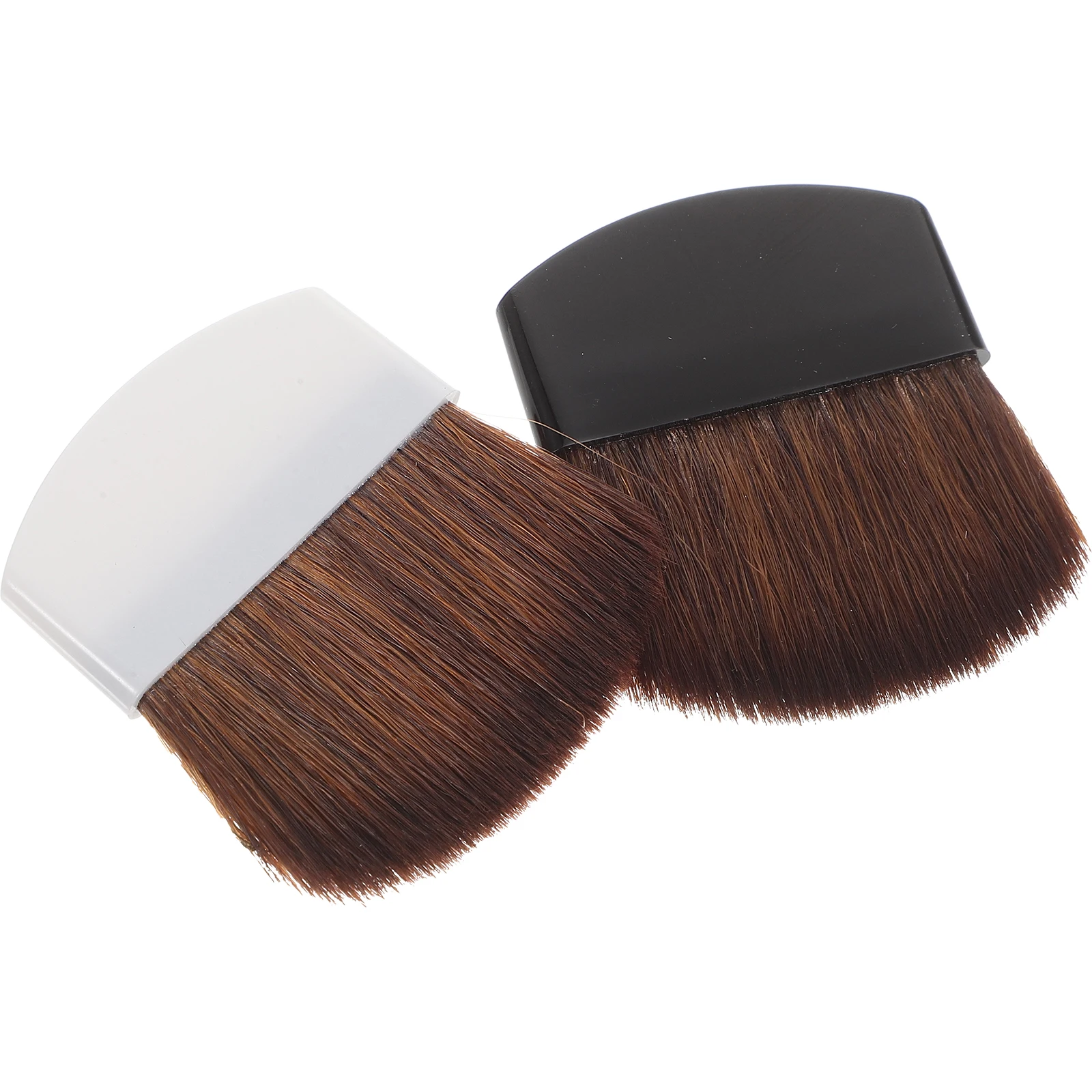 قطعتان من فرشاة أحمر الخدود المصنوعة من البلاستيك وشعر الحصان، ناعمة وكثيفة ومحمولة لمكياج الوجه وأدوات التجميل وبودرة احترافية #5