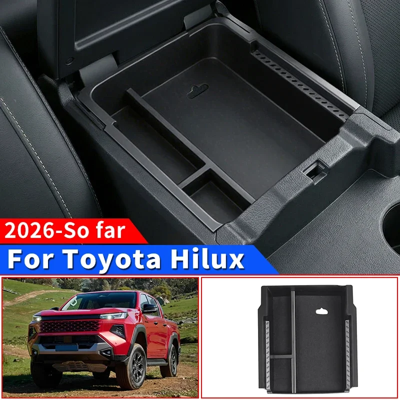 

For 2026 Toyota Hilux Center Console Armrest Inner Storage Box Sort Small Belongings Keep Neat Upgrade Car Interior Accessories