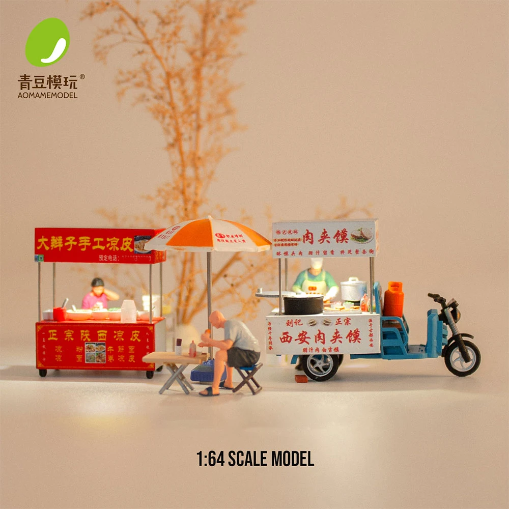 1/64 Night market s Model Kit-High Precision 3D Printed Resin Miniature Food Stall for Model Diorama Model DIY Scene Collectible