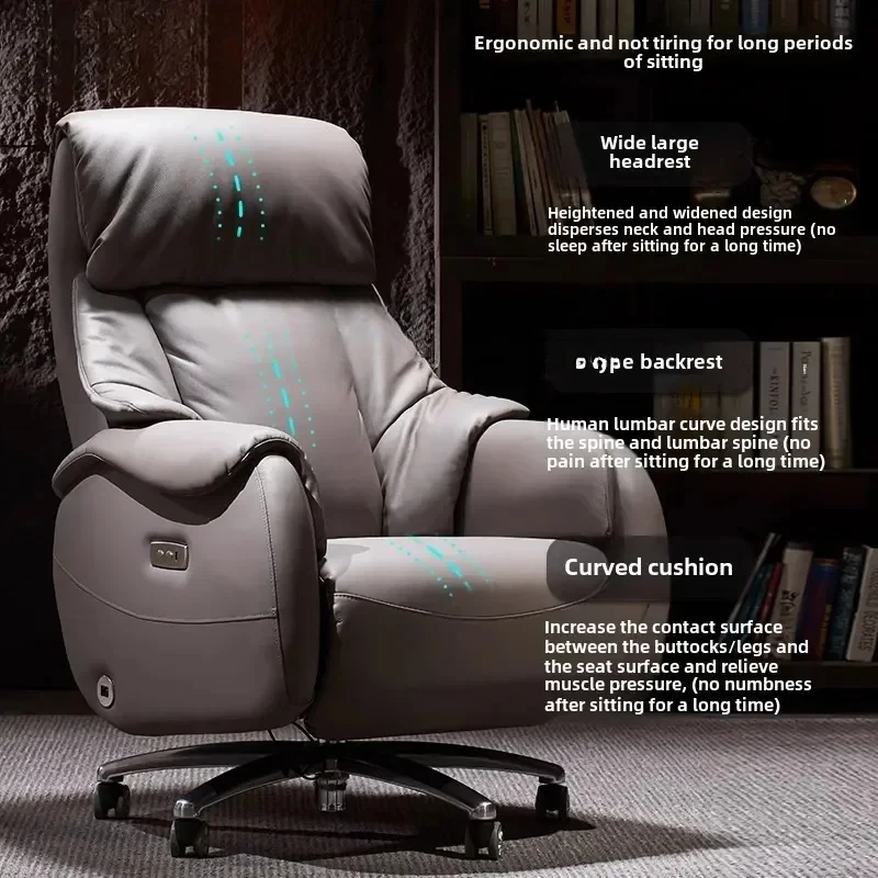 AAXL Electric Leather Boss Chair Reclining Light Luxury Business Office Chair High-end Fashion Swivel Chair