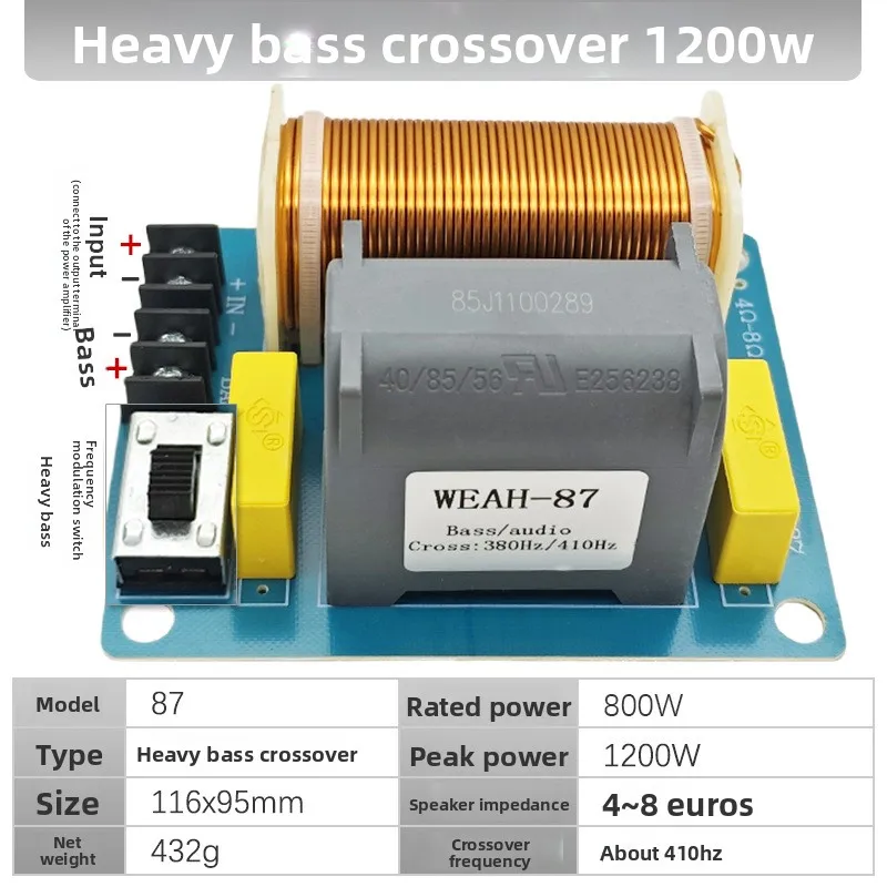 VYOPBC Bass Subwoofer Crossover DIY HiFi Boekenplankluidspreker Home Theater Auto Upgrade