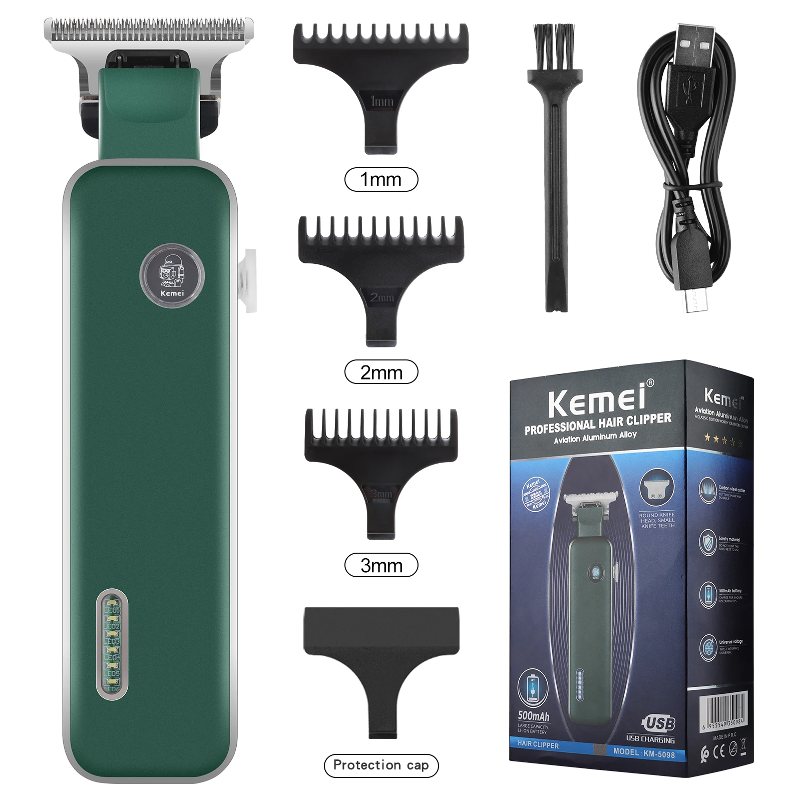 Kemei Professional Hair Clipper T-blade Dry-shaving Hair Cutting Machine All-around Outlining Close-cutting Machine KM-5098