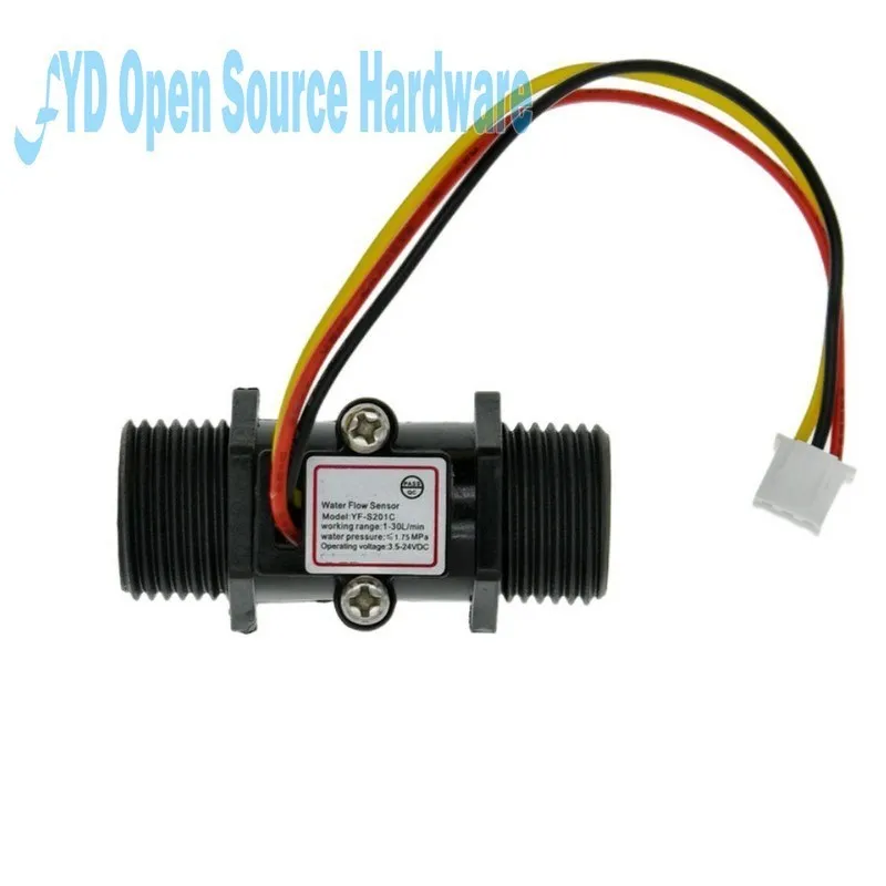 Transparent Black Flow Meter YF-201C Water Flow Sensor Turbine Flow Meter 4 Points Flow Sensor