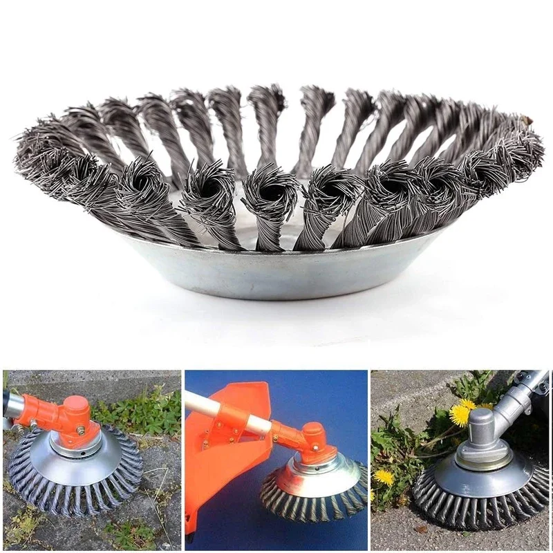 

Steel Wire Wheel Garden Grass Remover Weed Brush Lawn Mower Grass Eater Trimmer Brush Cutter Tool Garden Grass Trimmer Head Weed