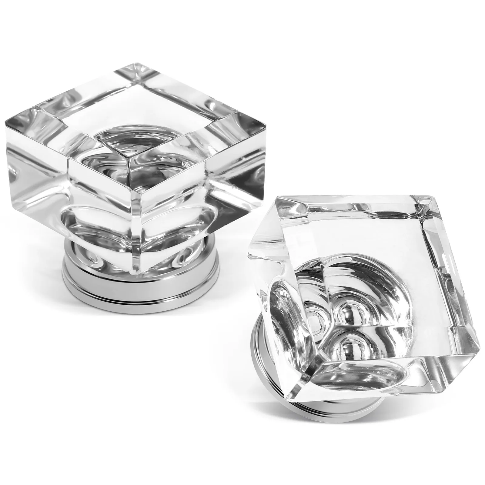 2Pcs 크리스탈 클리어 드레서 손잡이 유럽 스타일 캐비닛 손잡이 어린이에게 안전한 내구성 있는 소재 장식 하드웨어