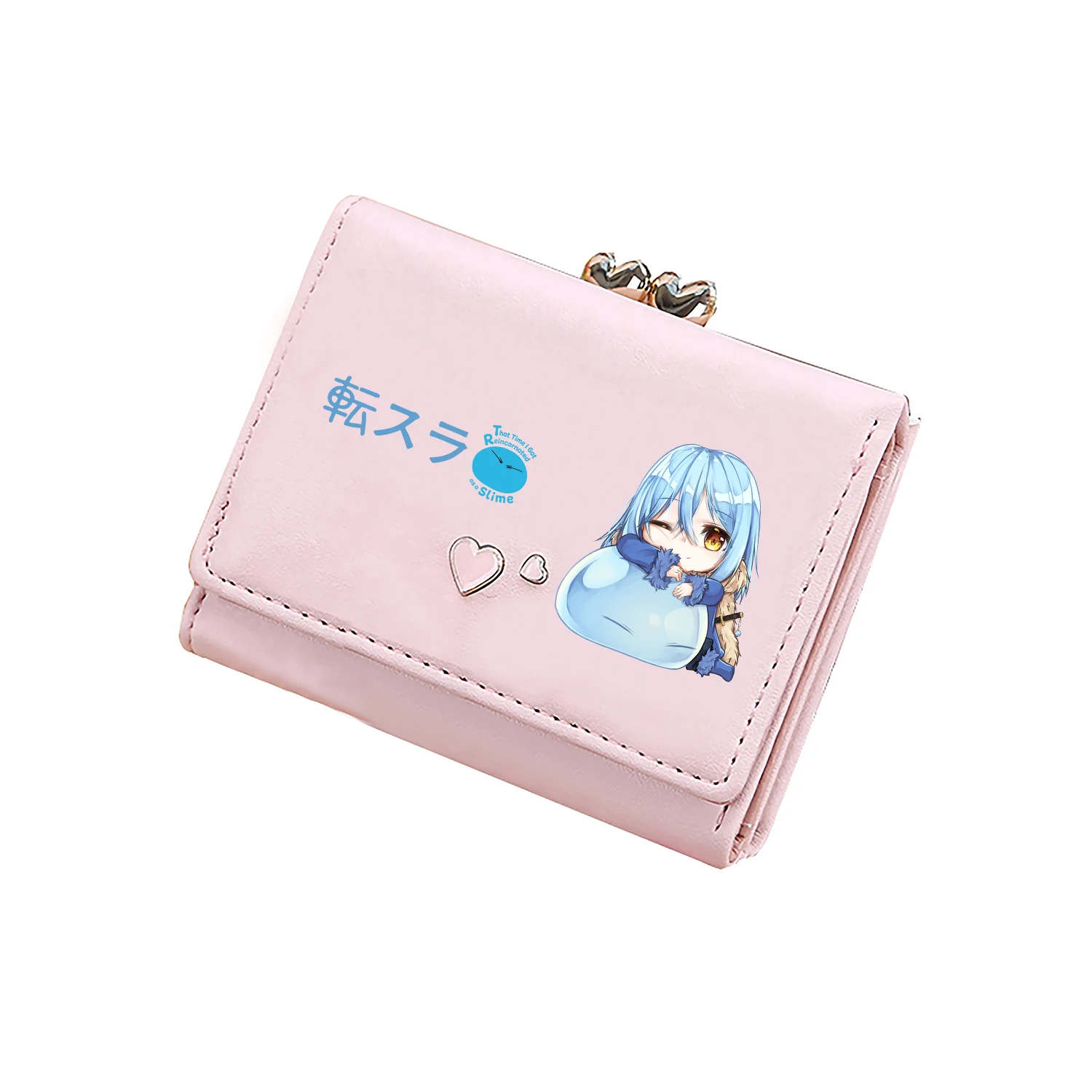 

Короткие кошельки Kawaii That Time I Got Reincarnated as a Slime Кошельки для монет из искусственной кожи Аниме Держатели для удостоверений личности Девушки Сменный клатч