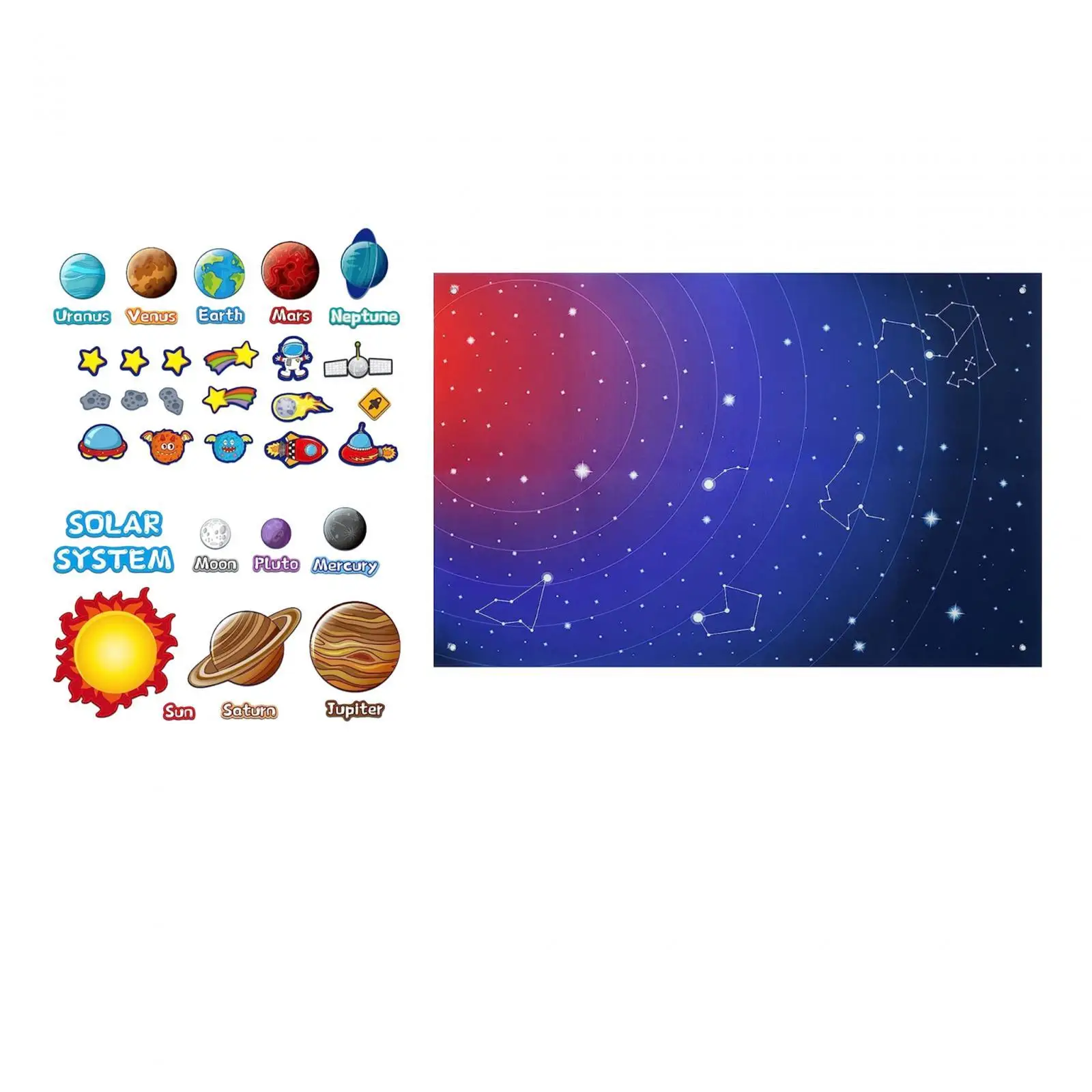 Outer Space Felt Story Board Portable Solar System Felt Learning Board Felt