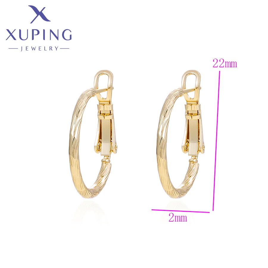 Xuping Jewelry New Arrival Huggies Earrings with Light Gold Color  Earring for Women Jewellery Gift X001308949
