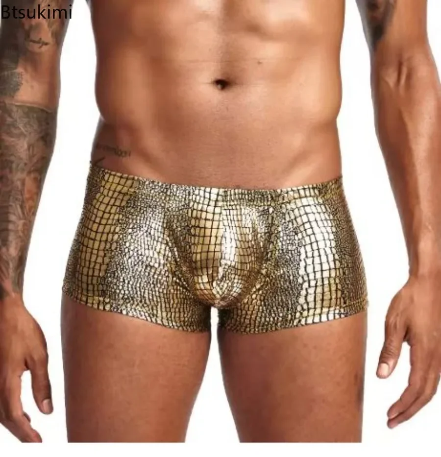 2026 New Snake Skin Pattern Boxer Shorts Men's Underwear Underpants Breathable Sexy Slim Panties Male Underpants Lingerie M-2XL