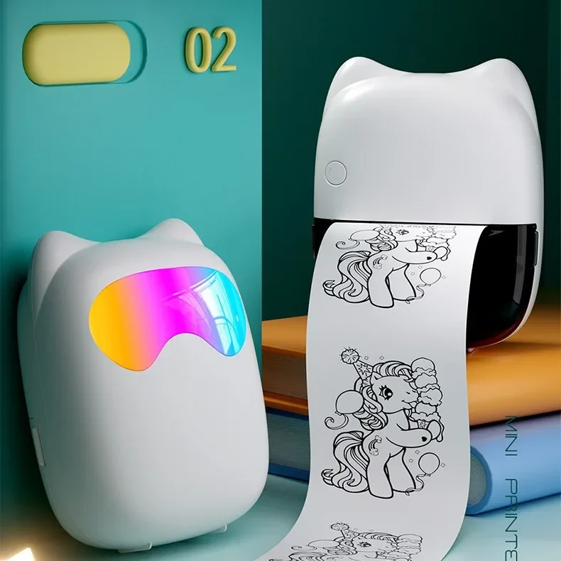 C37 Self-Adhesive Small Portable Thermal Printer Pocket Student Mini Wrong Question Bluetooth Inkless Printer Night Light Mode