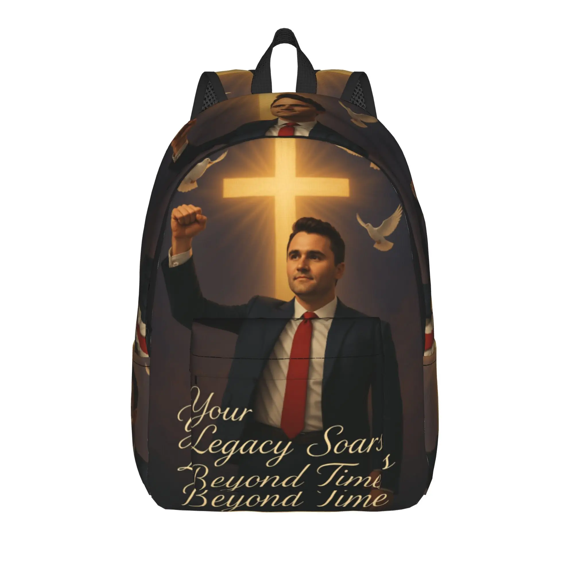 Charlie Kirk Angelic Advocate Backpack  Workout Backpacks Women Men Streetwear School Bags High Quality Pattern Rucksack