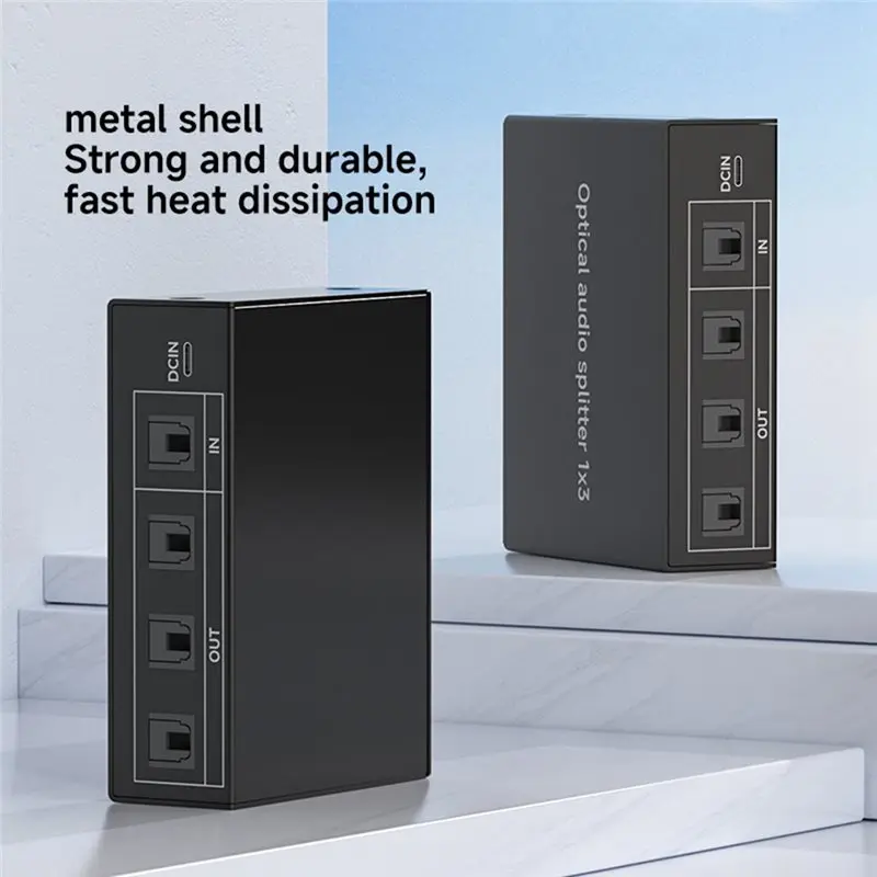 T23C Digital Audio Splitter Optical Fiber 1 In 3 Out Distributor High Fidelity SPDIF Connection To Subwoofer Aplitter