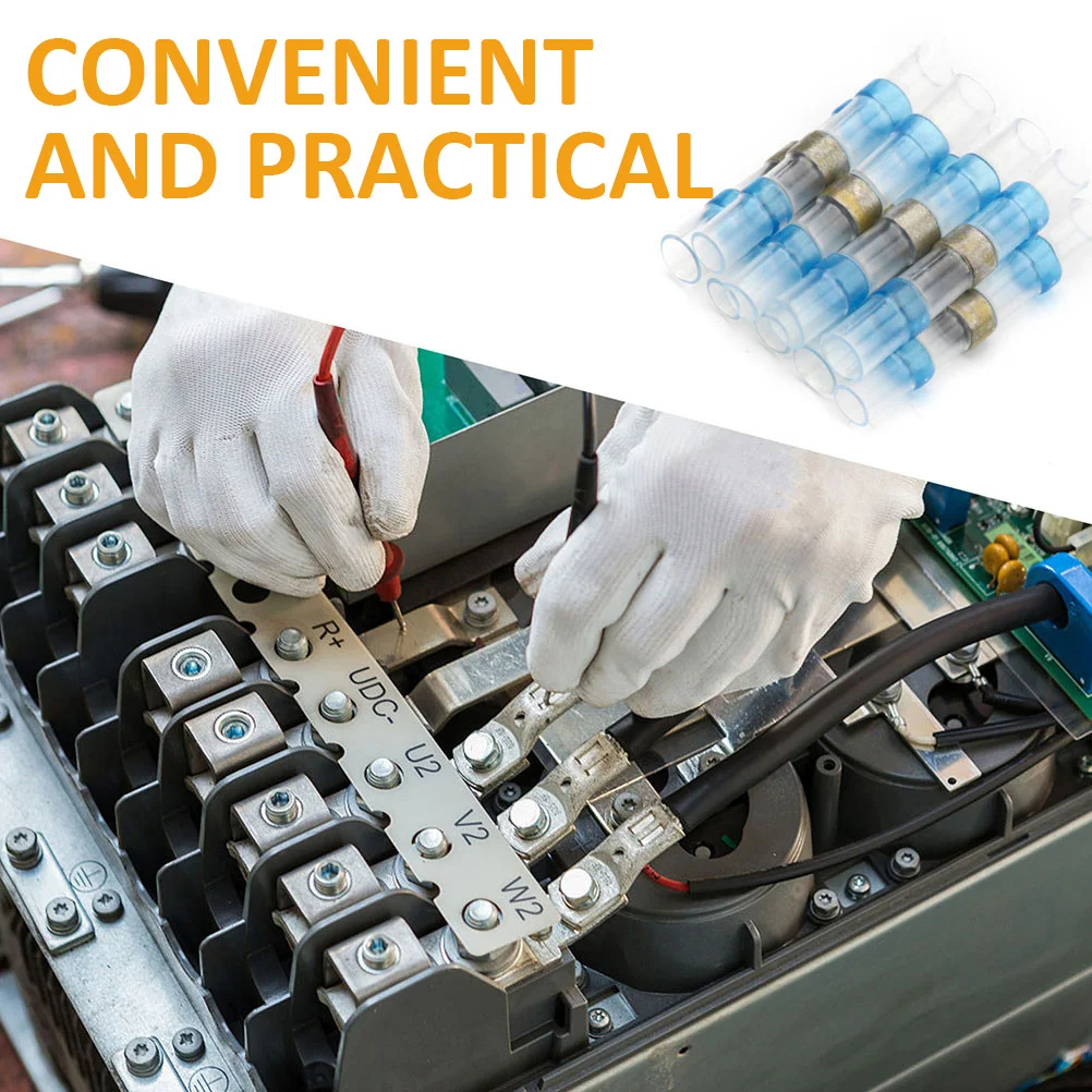 

100Pcs Solder Seal Wire Connectors Heat Shrink Butt Electrical Terminals Waterproof Welding Connectors Automotive Marine Kit