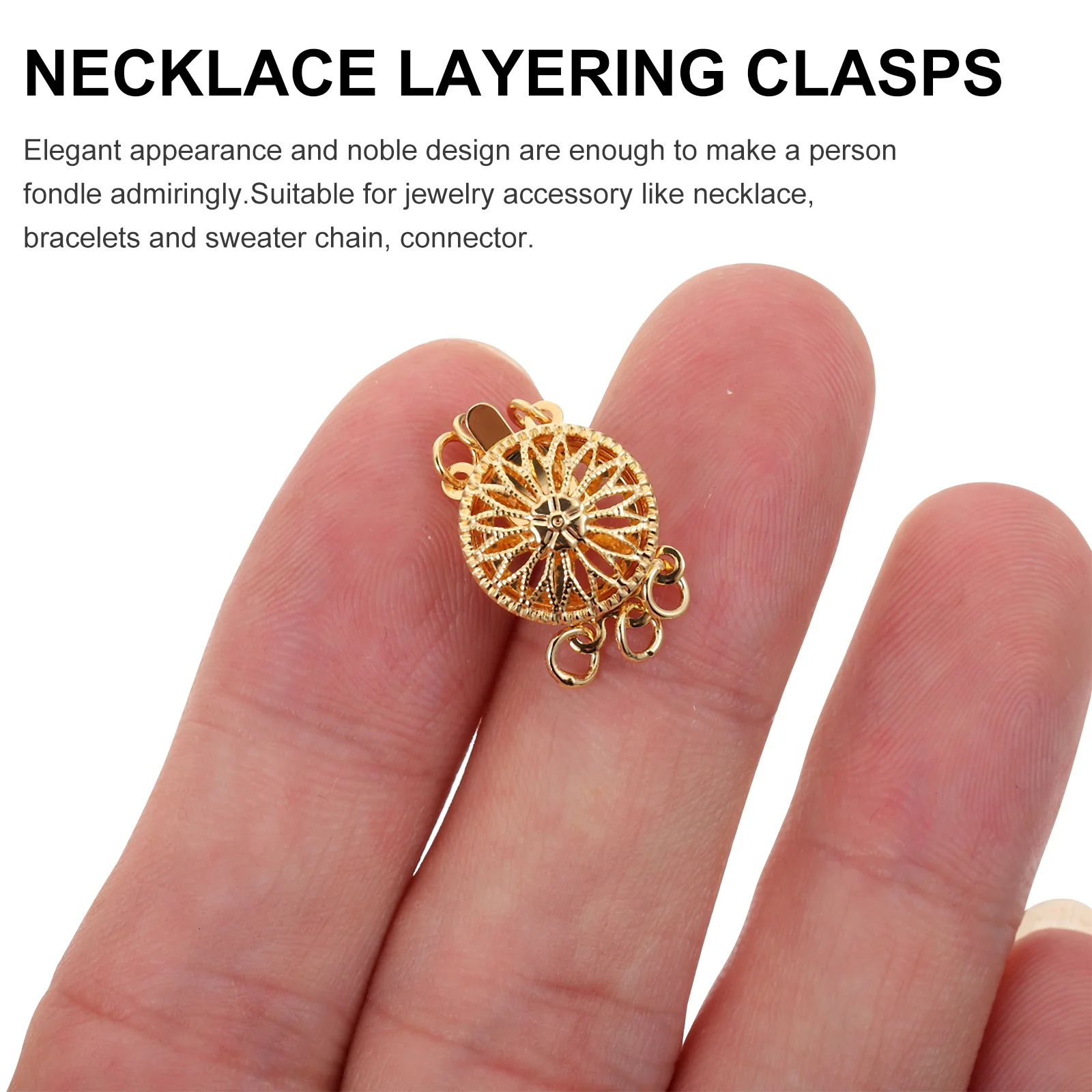 

4Pcs Pearl Bracelet Clasp Smooth Finish Layering Connector for Multi-Strand Necklace Bracelet Jewelry Accessories