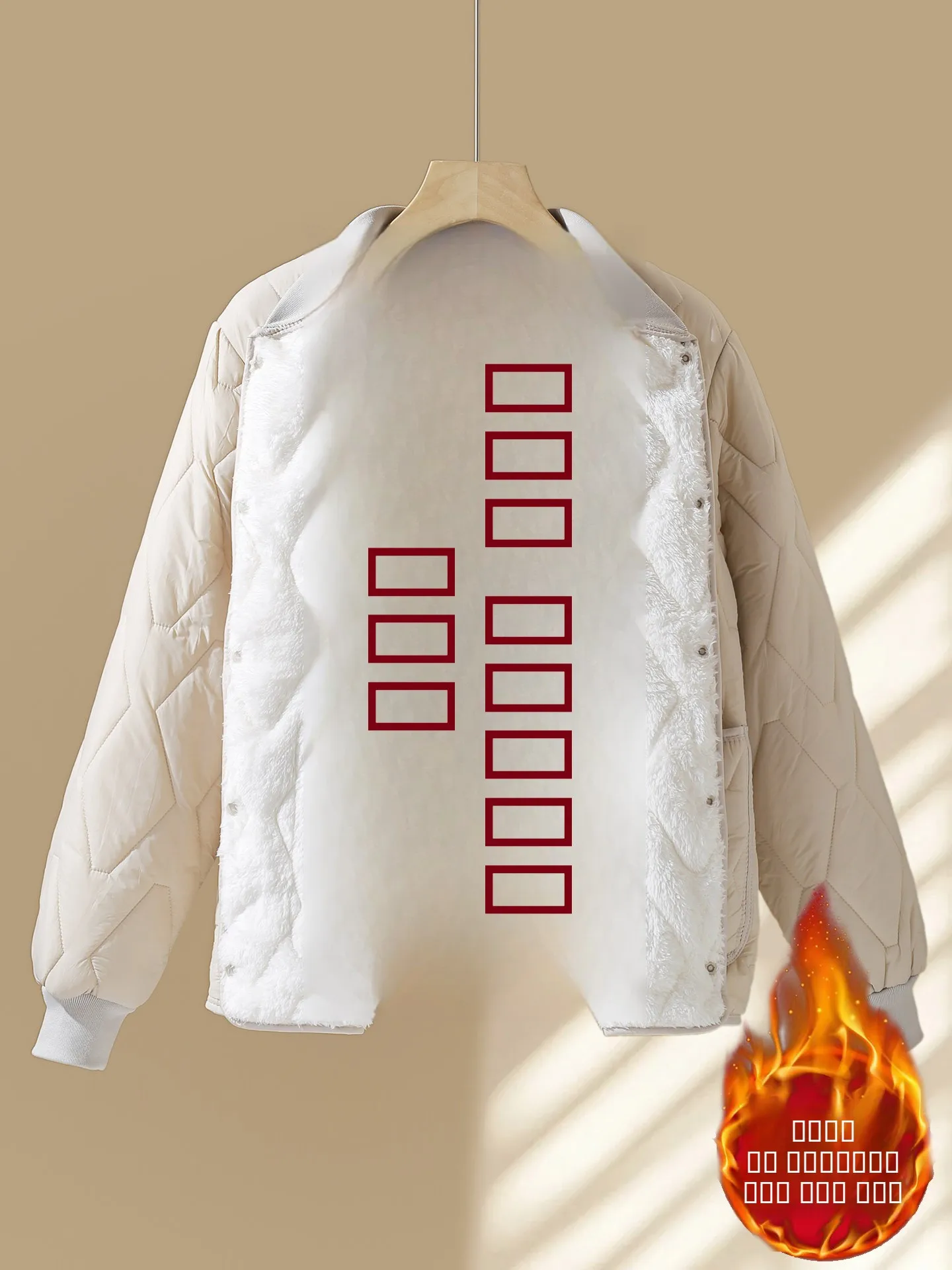 

Women's Thickened Fleece Lined down Jacket Loose Style Cotton Coat Warm Inner Vest Ideal for High School Students And Commuting