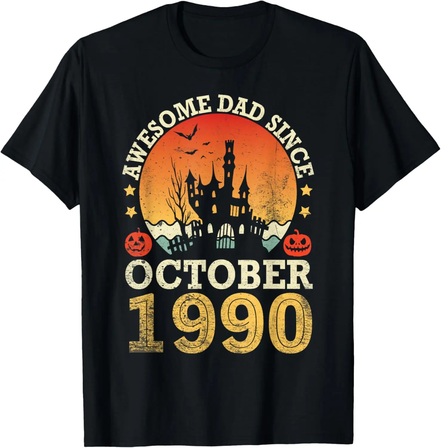 Awesome Dad Since October 1990 Happy Birthday 33 Years Daddy T-Shirt