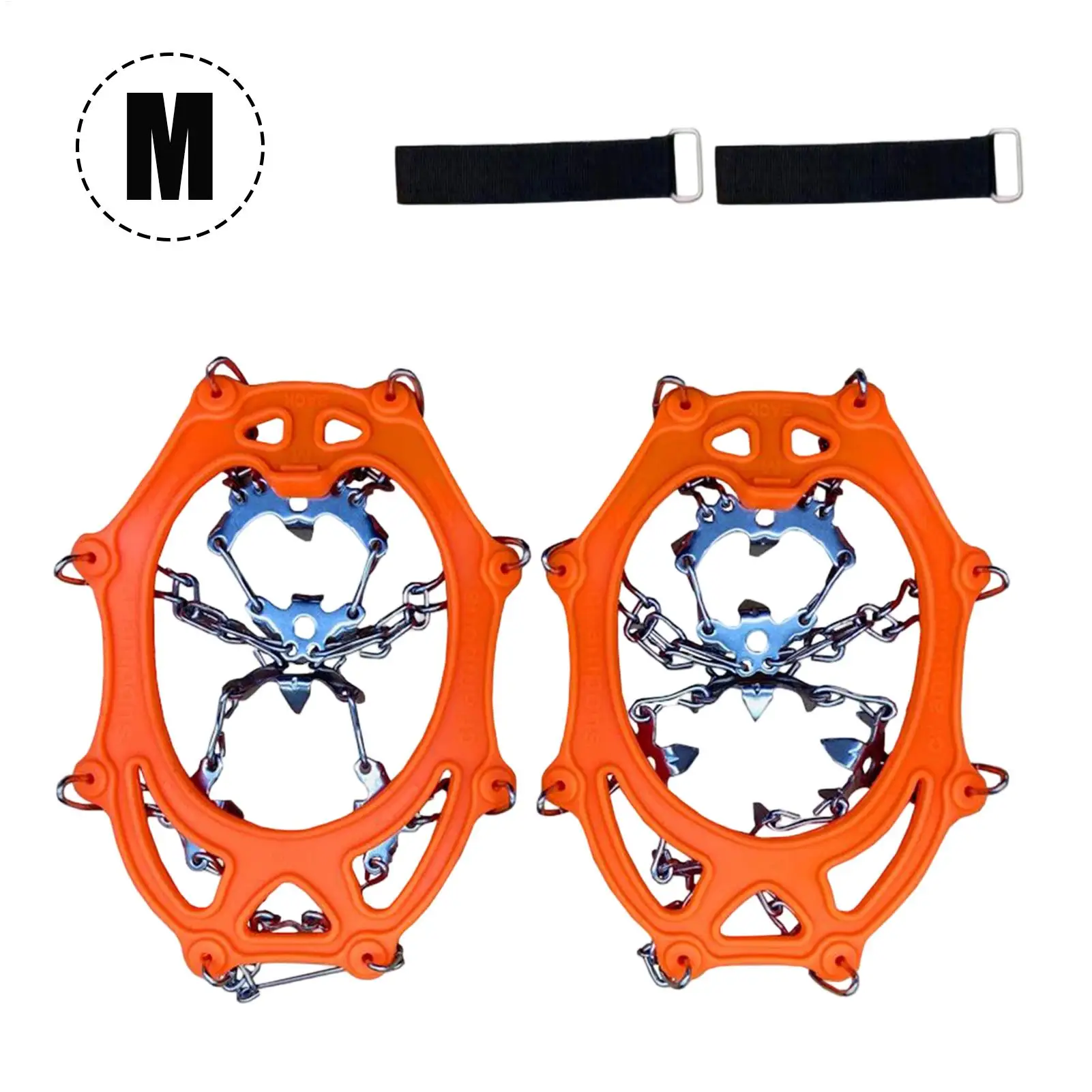 المسامير الثلجية للأحذية 19 الأسنان الشتاء الجر الأشرطة المضادة للانزلاق الأحذية المسامير للثلج للنساء الرجال التنزه تسلق الصيد #6