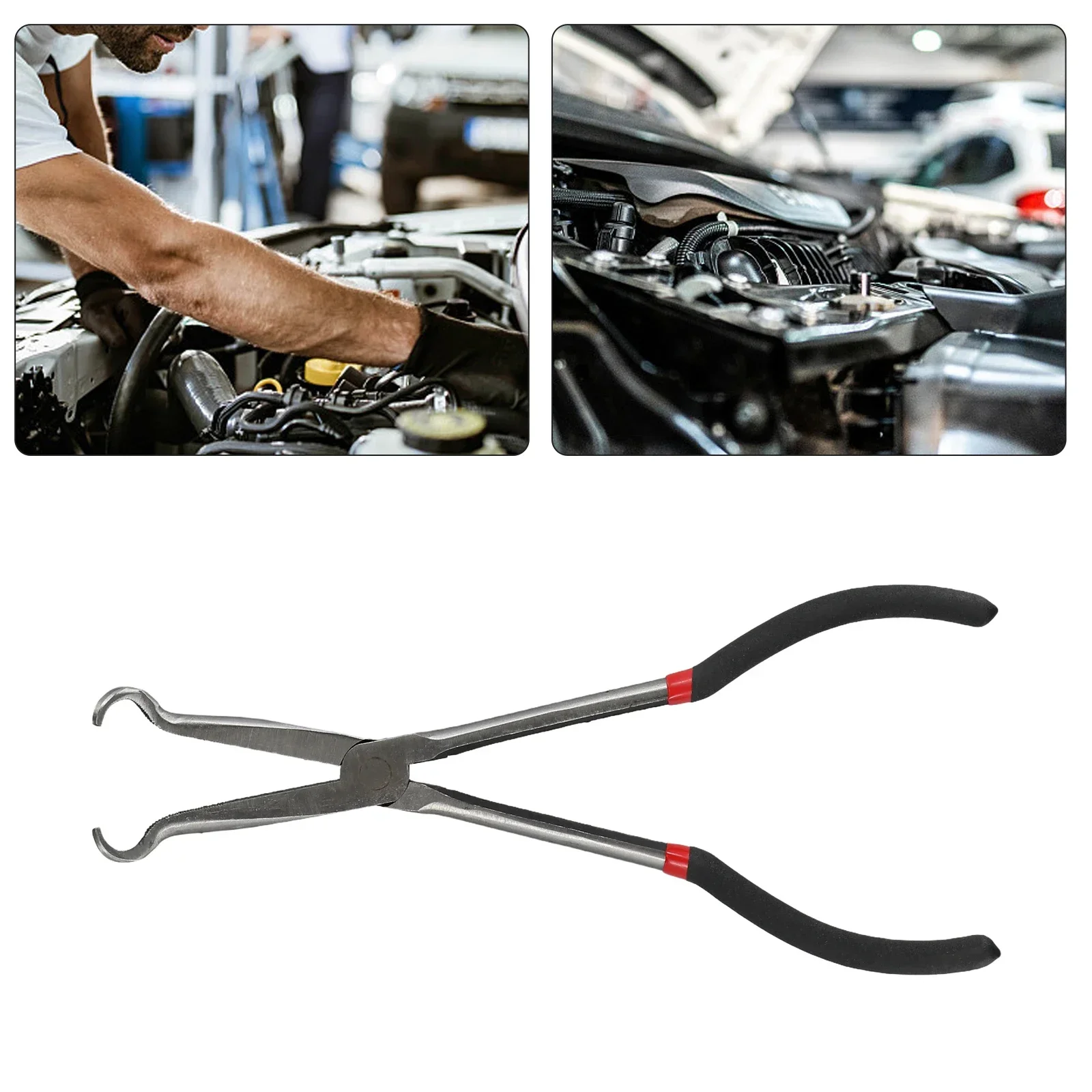 

11" Hose Gripper Plier Carbon Steel Spark Plug Removal Pliers Long Handle Car Electrical Disconnect Plier Radiator Hose Clamp