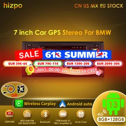 Hizpo Carplay 7 Inch Android 13 Car Radio Multimedia For BMW 5 Series E39 X5 E53 M5 1996-2003 Navigation Stereo RDS Stereo GPS