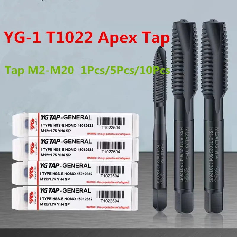 Free Shipping 100% Original YG-1 T1022 Apex Tap M2 M2.5 M3 M3.5 M4 M5 M6 M7 M8 M10 M12 M14 M16 M18 M20  Processing: Steel