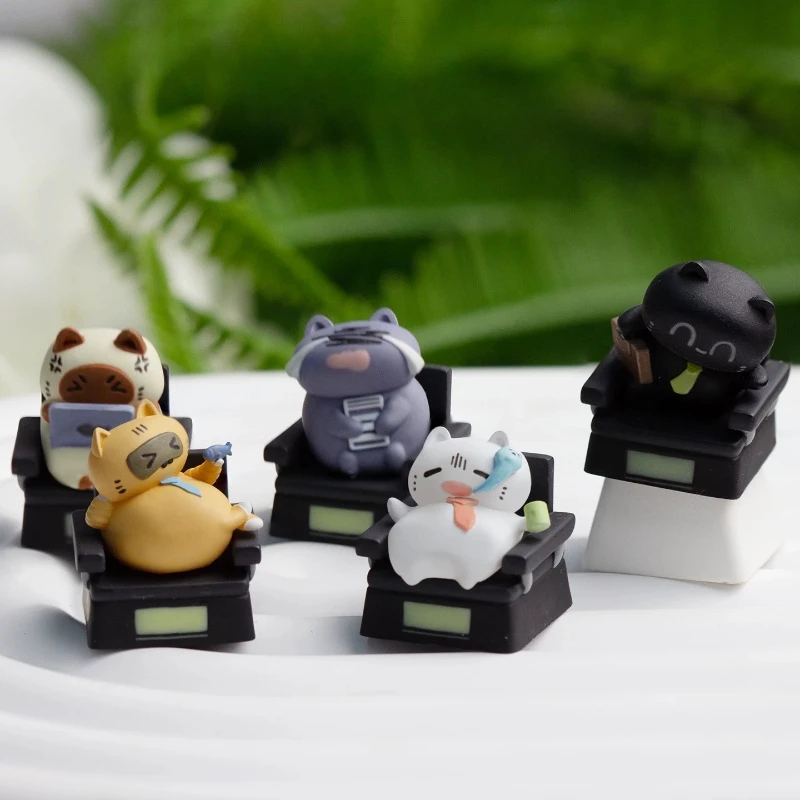 

Anime Keycaps Corporate Slave Meow Creative Cute Resin Keycap ESC Custom Keycaps for Mechanical Keyboard Key Caps Laborer Gifts