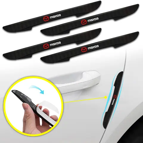 4Pcs Car Anti-Collision Bumper Strips Door Side Edge Protective Stickers For Mazda MS 3 6 BK GG GJ CX3 CX5 CX-8 MX5 Axela Atenza