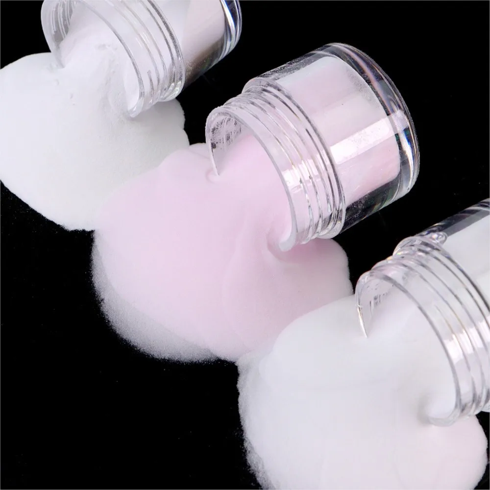 3 Jars Acrylic Powder Nail Art 3D Flower Pattern Engraving Pigment For Professional Manicure Decorative Extension Crystal Powder