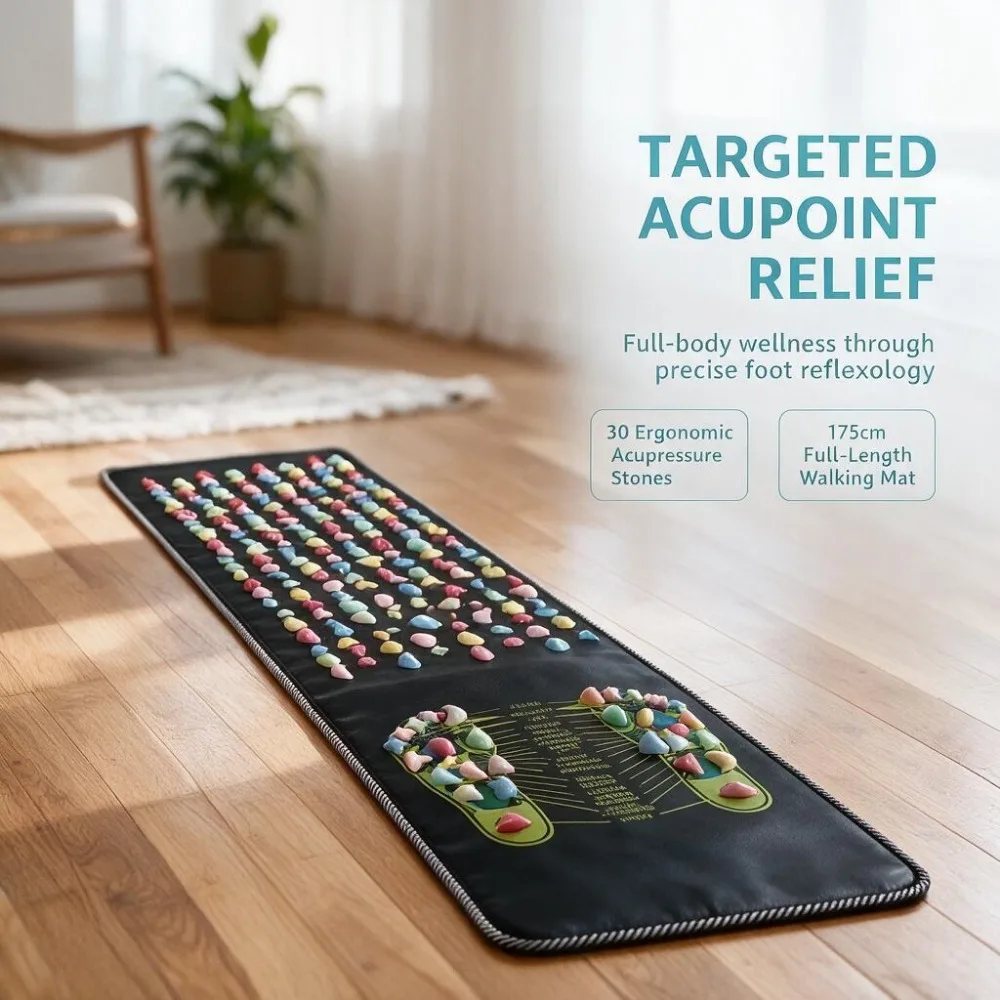 Premium Foot Massage Pad with Finger Pressure Plate and Imitation Goose Soft Stone Road - Relieve Pain and Soothe Tired Feet