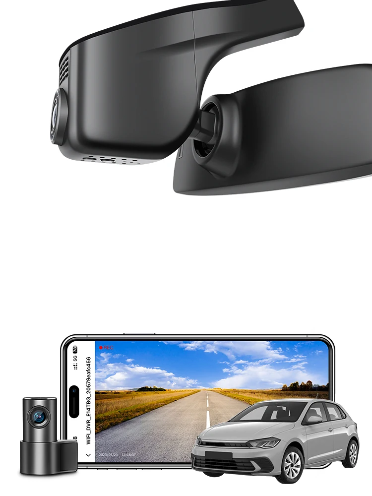 4K Dashcam voor VW Polo 2018-2024 Caddy 2016-2026 Touran 2016-2024 Auto Recorder (Model A) GPS WiFi APP Nachtzicht Dashcam - afbeelding 2