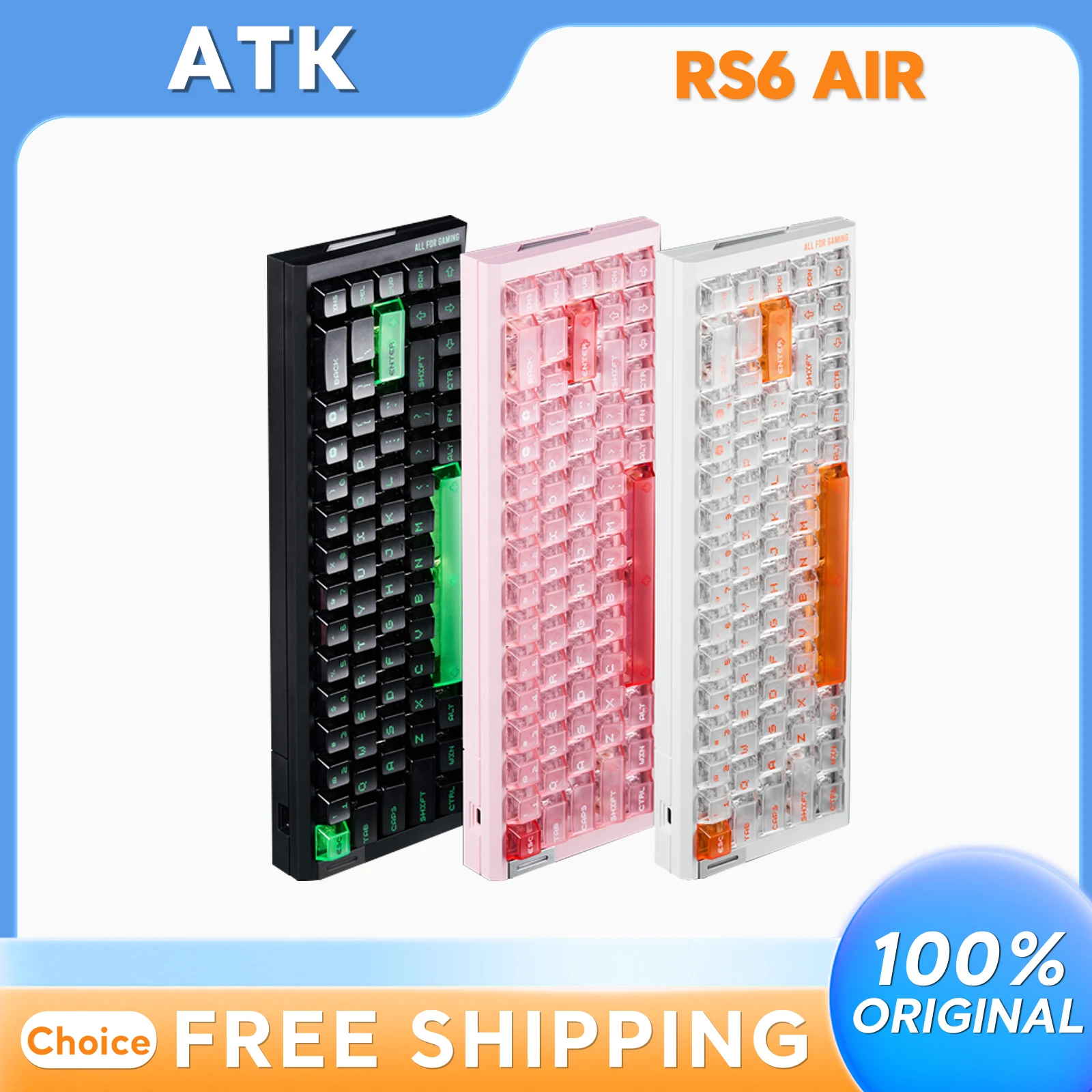

ATK RS6 Air 65% Magnetic Mechanical Keyboard Gaming Esports 8K Polling Rate 0.28ms Low Latency RGB Backlit High-End Keyboard