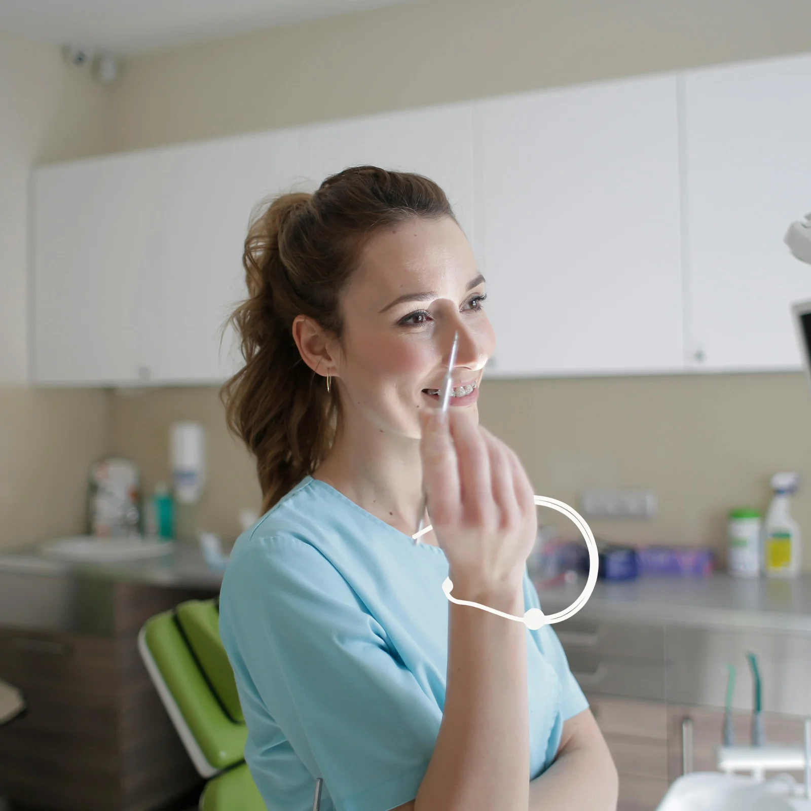 Silikonowa opaska na nadgarstek do ochrony pęset do rzęs, elastyczny uchwyt na pęsety zapobiegający upadkom, mocuje pęsety do przedłużania rzęs.