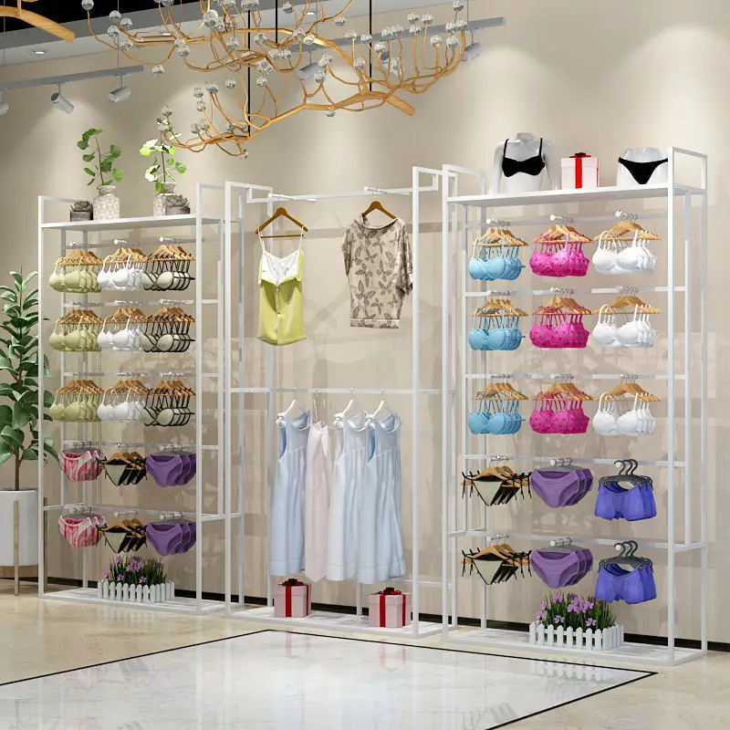 Display rack Multi-layer underwear rack Pajamas floor-to-ceiling bra shelf Display cabinet Combination clothing rack New