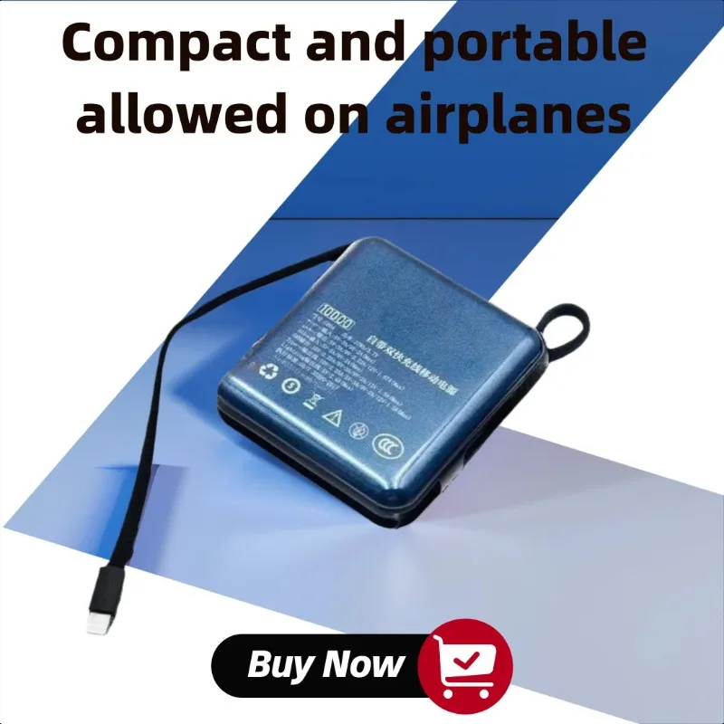 

10000mAh Power Bank with Built-in Dual Cables 22.5W Super Fast Charging Compact and Portable Power Bank