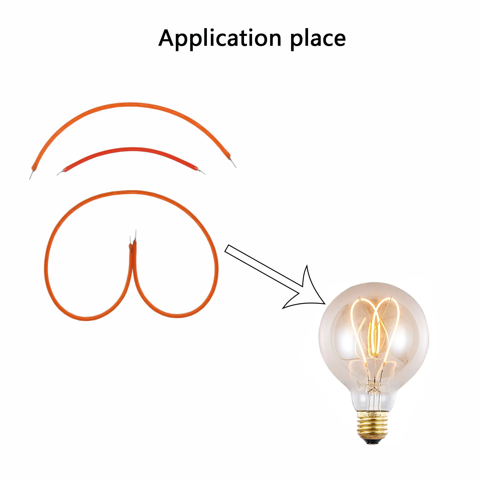 1 Buah 80Mm 130Mm 300Mm LED Manik-manik Filamen Lembut Bohlam Dioda DC3V untuk Aksesori Lampu Edison Ide Lampu Spiral DIY