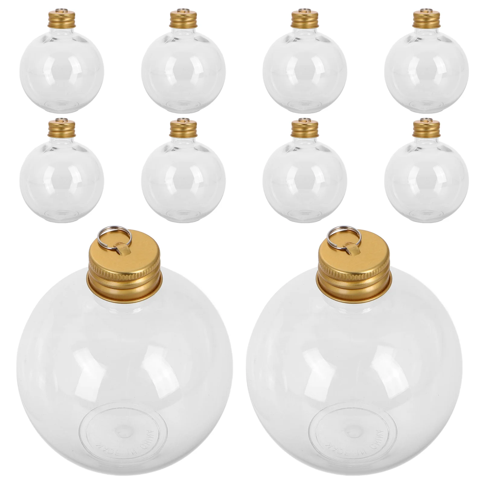 10 Pcs Christmas Spherical Bottle Anti-leak Coffee Bottles Portable Clear Cocktail Milk Outdoor Juice Pendant Iced