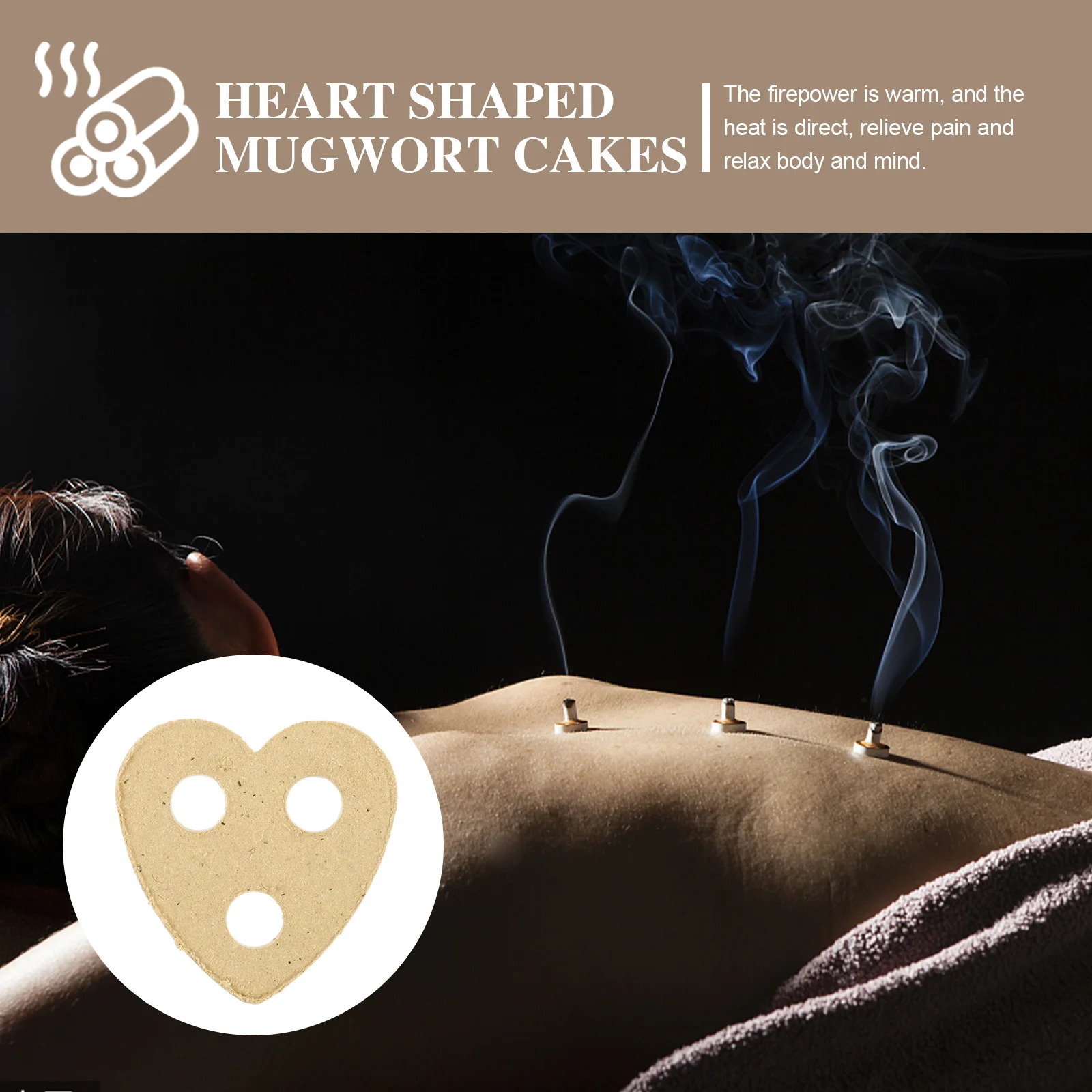 

10pcs Moxa Cakes Aged Mugwort Blocks Love Shaped Heating Therapy Cake Lightweight Heart Design Chinese Wormwood Cakes Set For