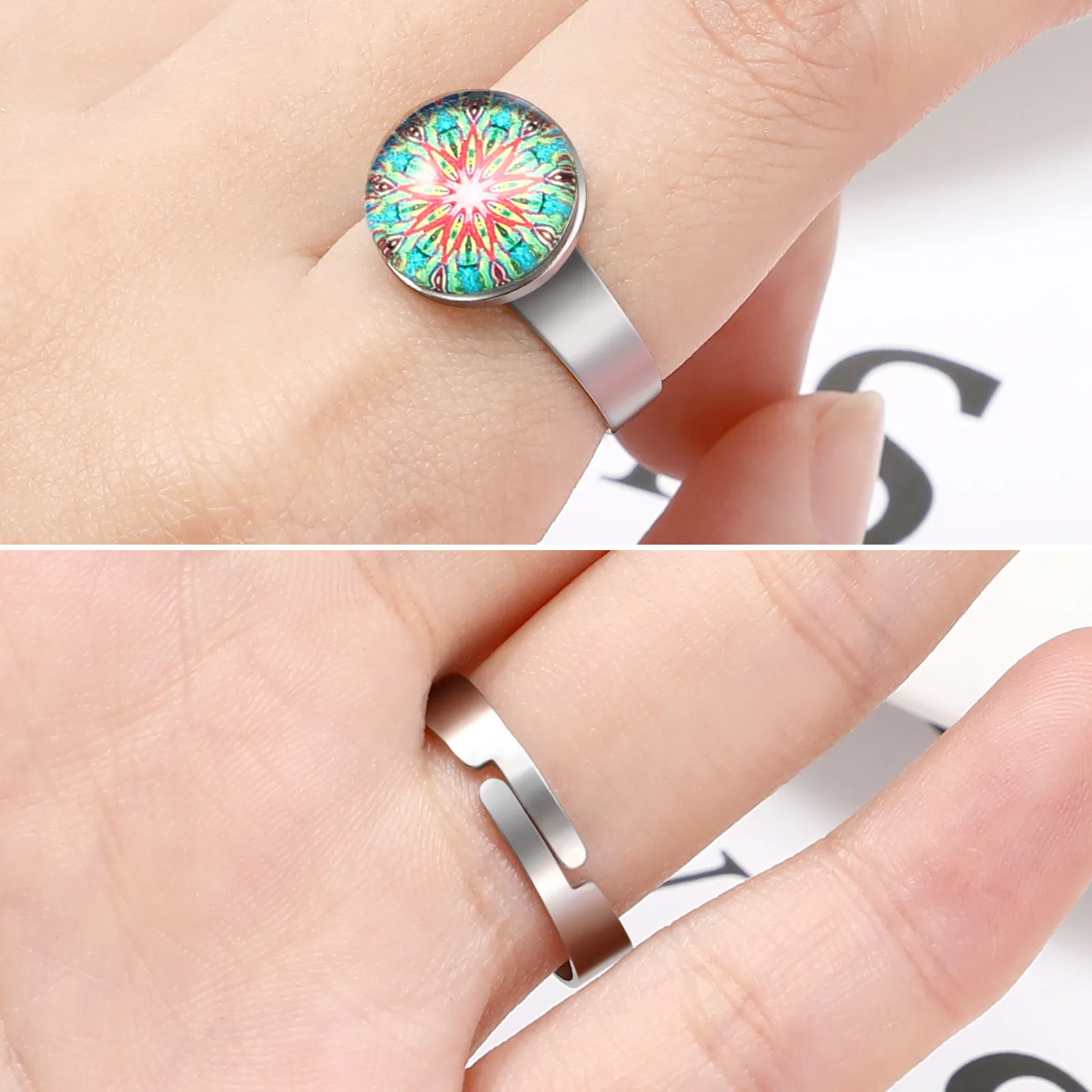 20Pcs Stainless Steel Adjustable Ring Base Blanks for Jewelry Making DIY Ring Crafting Resin Projects Bezel Settings Finger