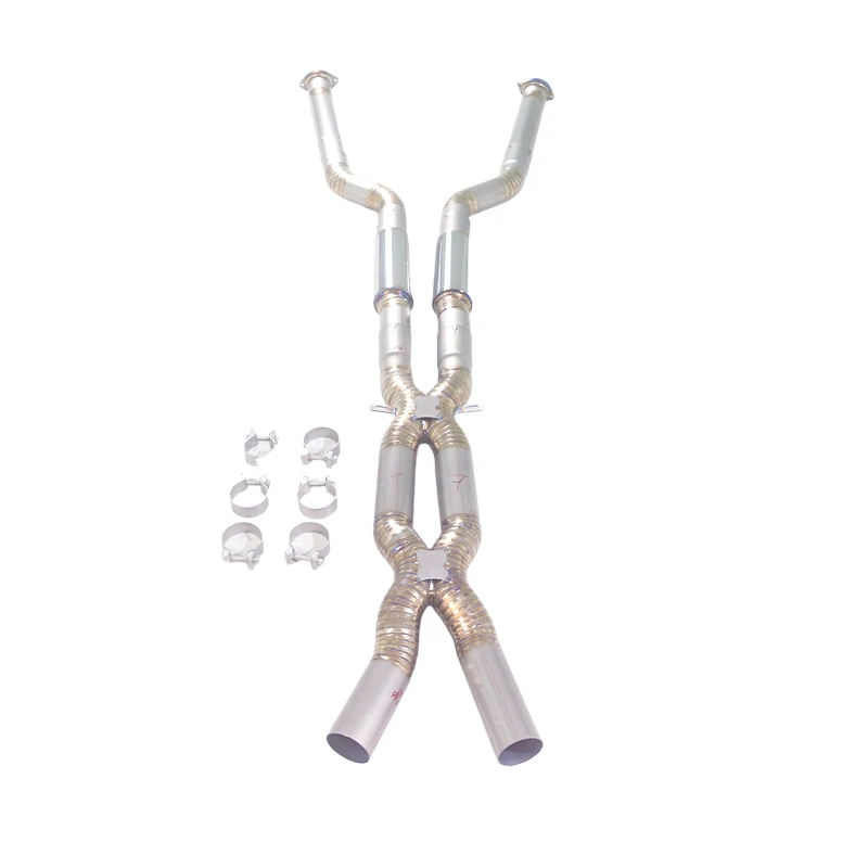 

Suitable for 2003-2010 BMW M5 E60 5.0L Titanium Alloy Exhaust Pipe,Performance Equal length Mid pipe, With Dual Resonator