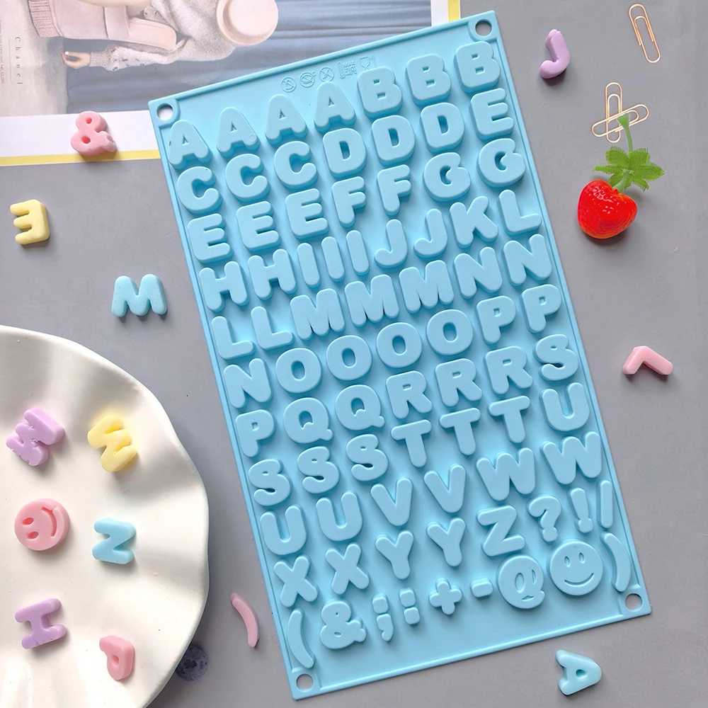 1pc Silicone Mold Double Letter Chocolate Candy Mold DIY Non stick Happy Birthday Cake Decoration Party Baking Mold