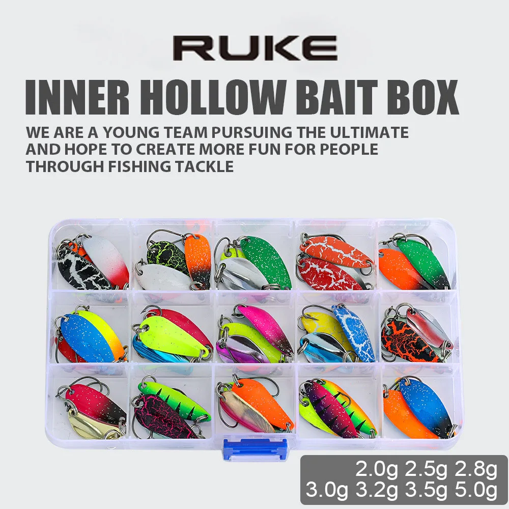 

RUKE Fishing Lure Spinner Spoon Bait Metal Lure Hard Spinner Lure Spinnerbait Pike Swivel Fish Tackle Wobbler Fishing