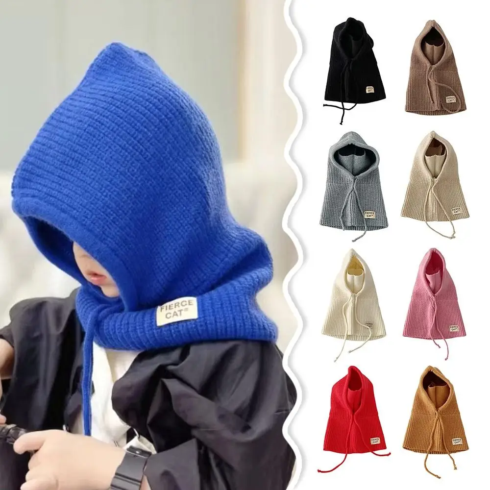 

Durable One-piece Baby Balaclava Hat Ears Neck Warm Kids Beanie Hats Scarf Mask Hats Autumn and Winter