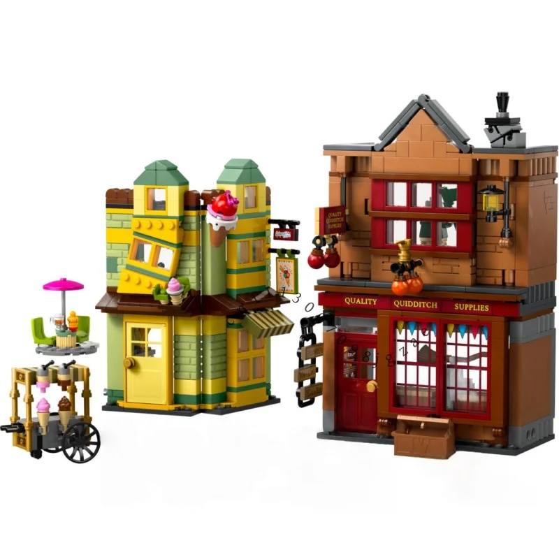 795 particles new Quidditch boutique and Ice cream shop  building set magic copy toy adult birthday Christmas gift