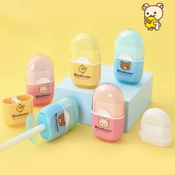 AIHAO 69501 다기능 Kawaii Rilakkuma 단일 구멍 연필 깎이 및 지우개, 사무실 문구, 학교 용품, 3 개