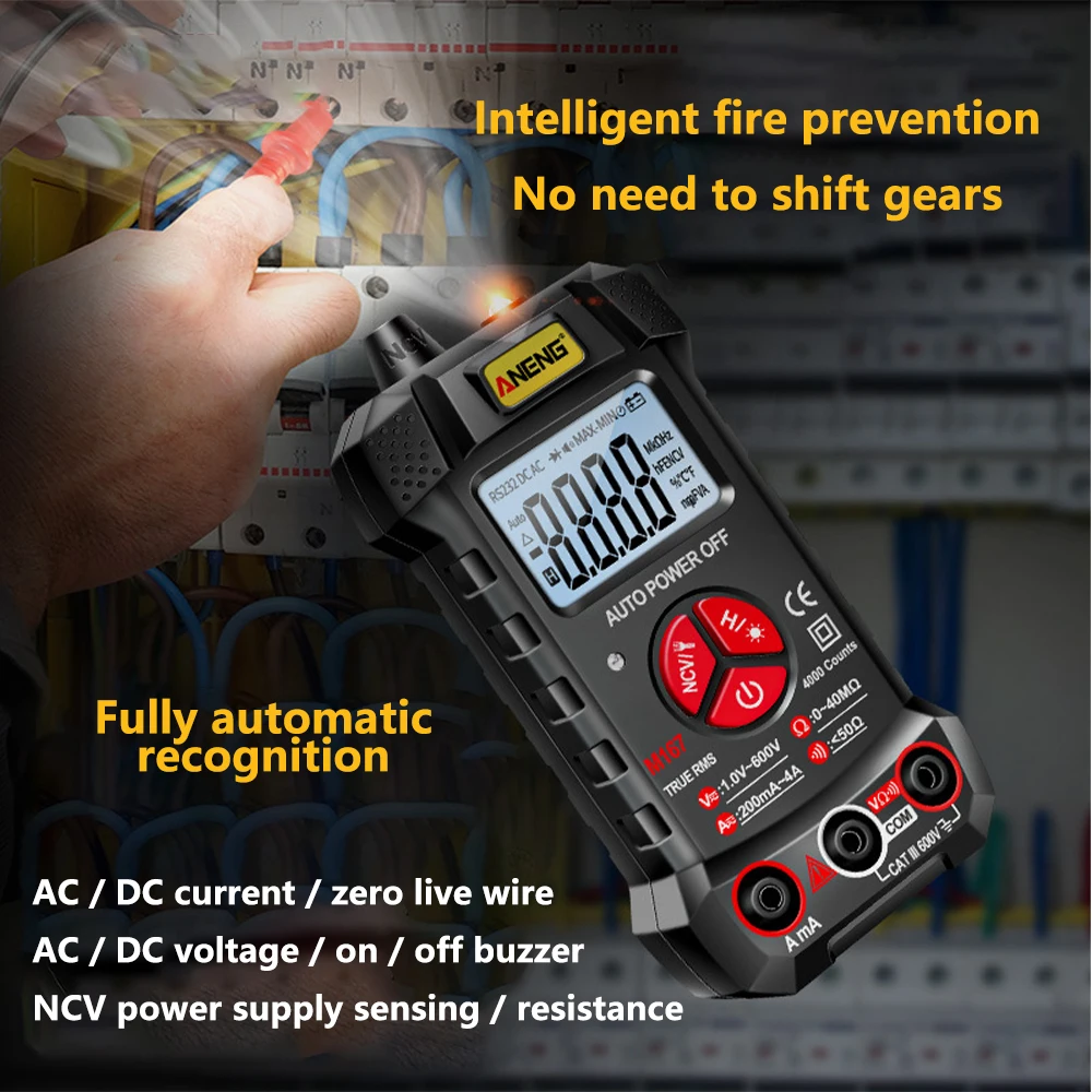 M167 Digital Multimeter High Precision AC/DC Electrical Instruments Tester Auto Multimetro True Rms Transistor NCV Multimeter