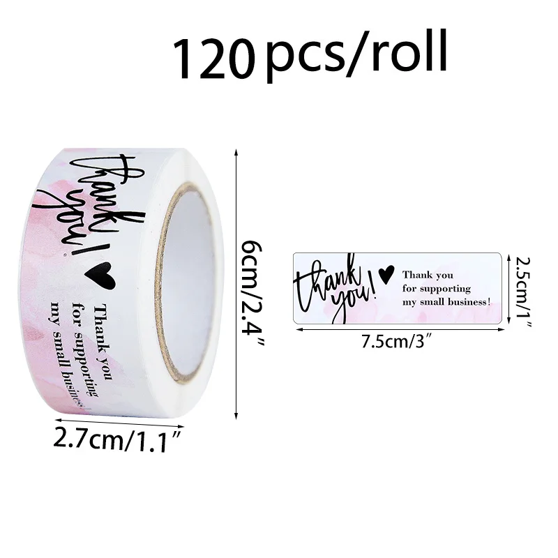120 pièces merci pour votre commande, étiquettes autocollantes pour scellage d\'enveloppe pour petite entreprise, autocollant de décoration de paquet