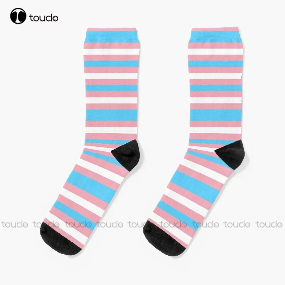 Plain Trans Flag Transgender Pride Lgbtqia Trans Flag Socks High Quality Cute Elegant Lovely Kawaii Cartoon Sweet Cotton Sock