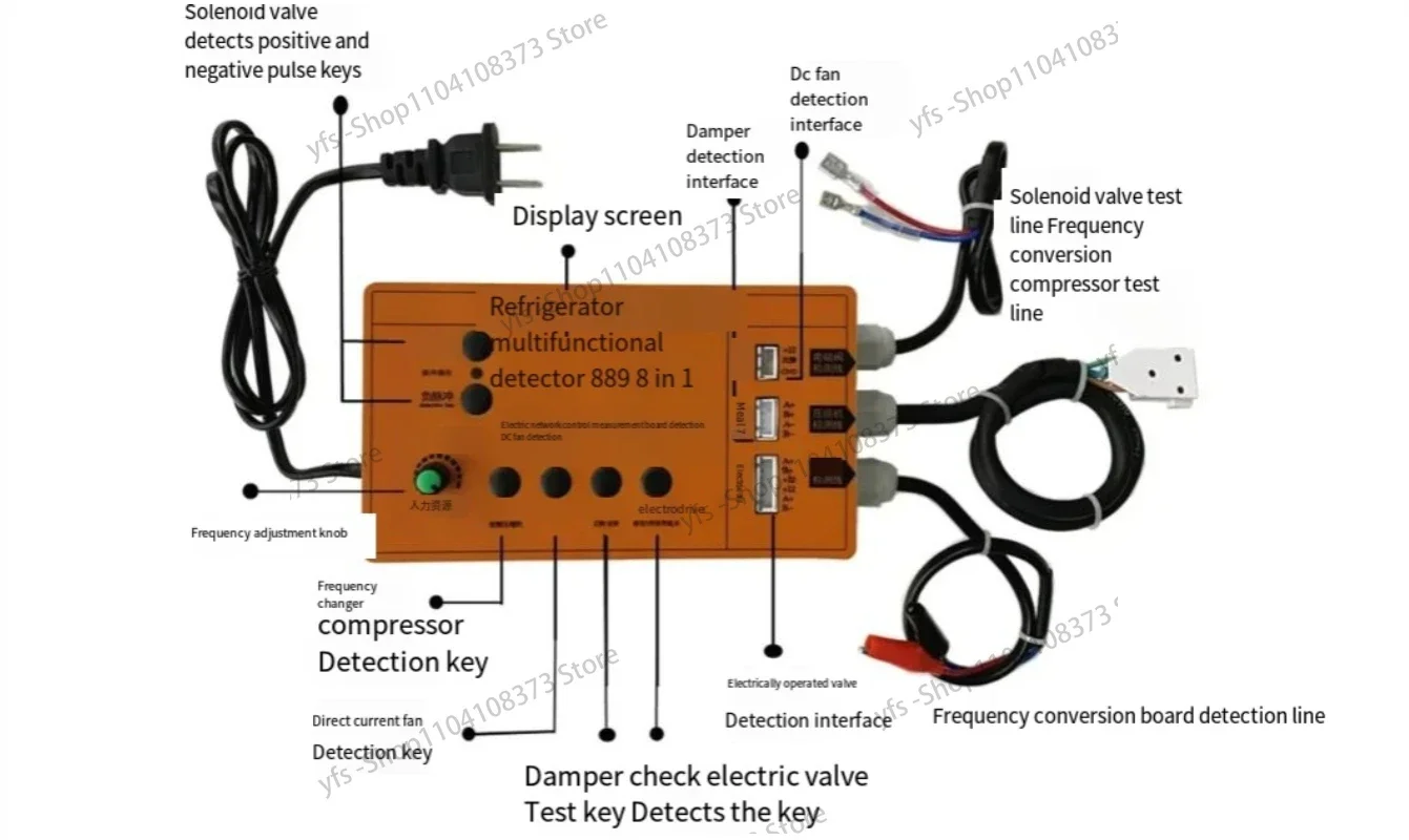 

New Refrigerator frequency conversion board compressor solenoid valve fan damper electric valve inspection tester fault tool