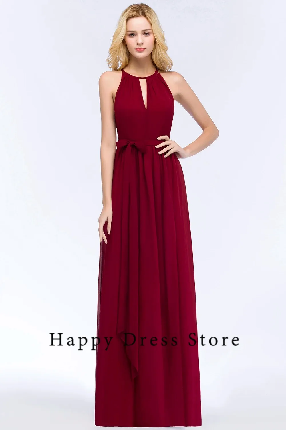 

2024 Simple Modern Prom Dresses For Women A-Line V-Neck Chiffon With Sash Custom Made Fashion Evening Party Birthday Dresses